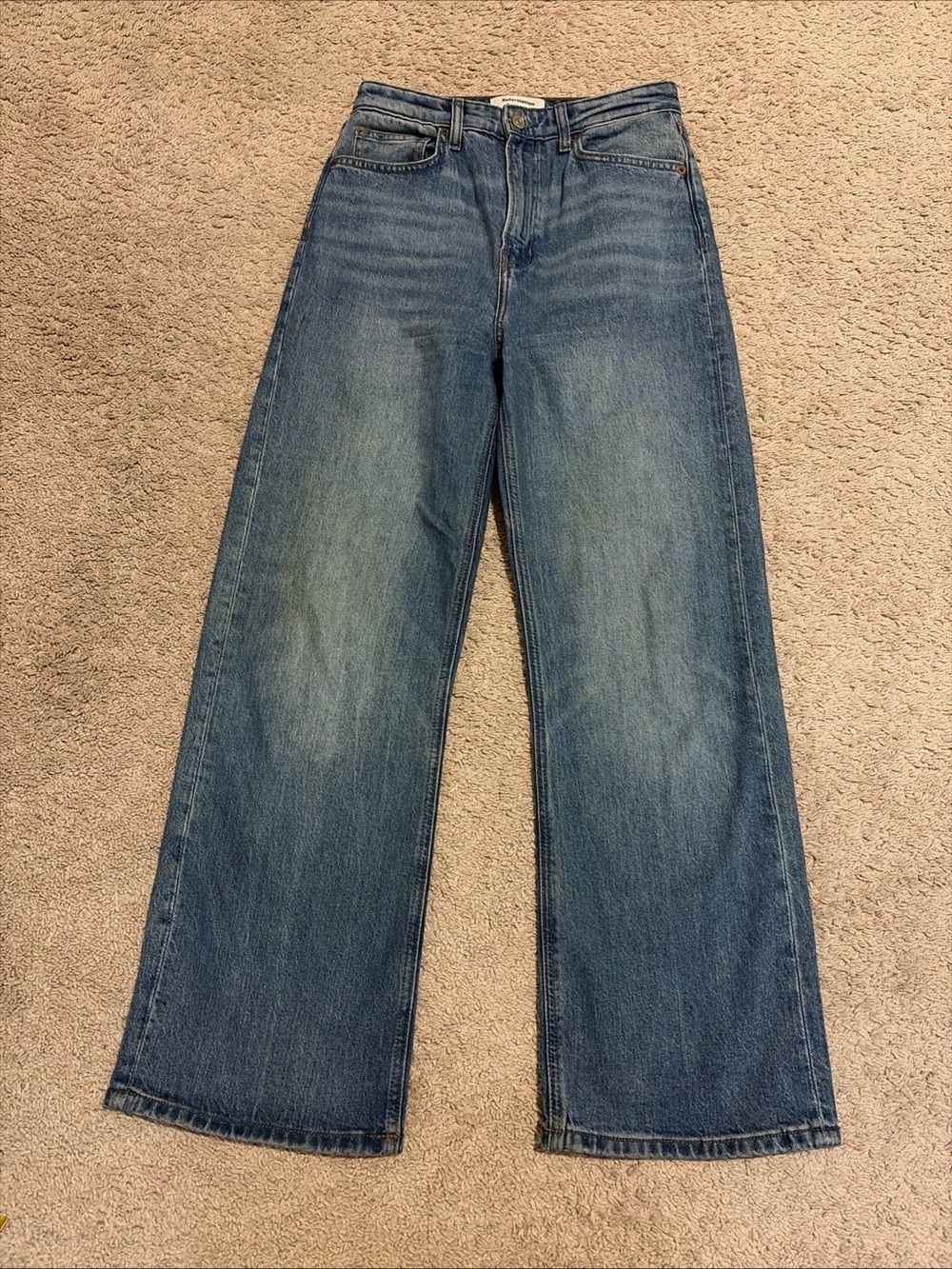 Reformation Wilder Stretch High Rise Wide Leg Cropped Jeans Size 28 Merritt
